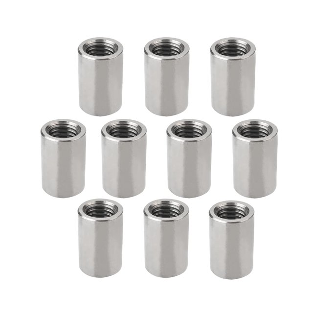 HUGFEGWE M14x20x30mm 10PCS Round Connector Nuts Threaded Sleeve Rod Coupling Nut for Connect Two Threaded Shafts CJB91-25821