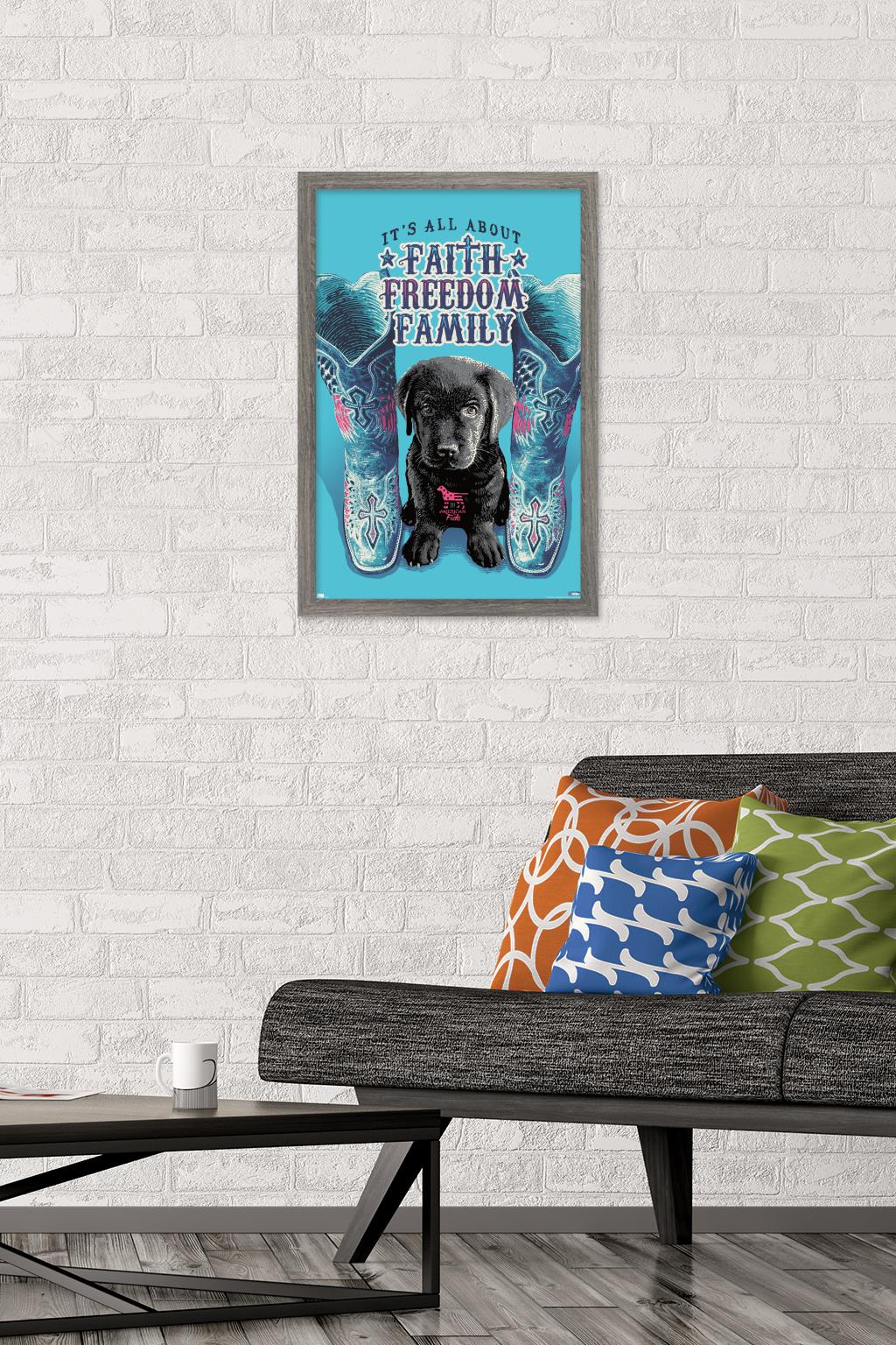 Jim Baldwin - Faith, Freedom, Family Wall Poster, 14.725" x 22.375" Framed