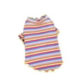 thumbnail image 2 of Flmtop Chandail en Molleton pour Animaux Col Rond Fournitures pour Animaux Coton T-shirt Rayé Coloré pour Chien d'Été Multicolore, 2 of 9