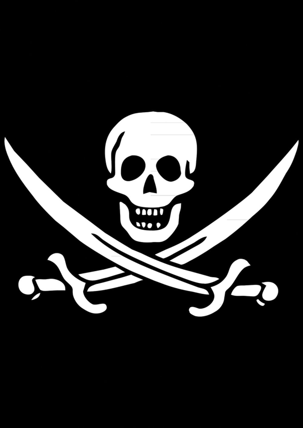 Skull and Crossbones Calico Jack Jolly Roger Jack Sparrow Blackbeard Thomas Tew Decal Pirate Flag Decal Pirate Flag Thomas Tew Flag