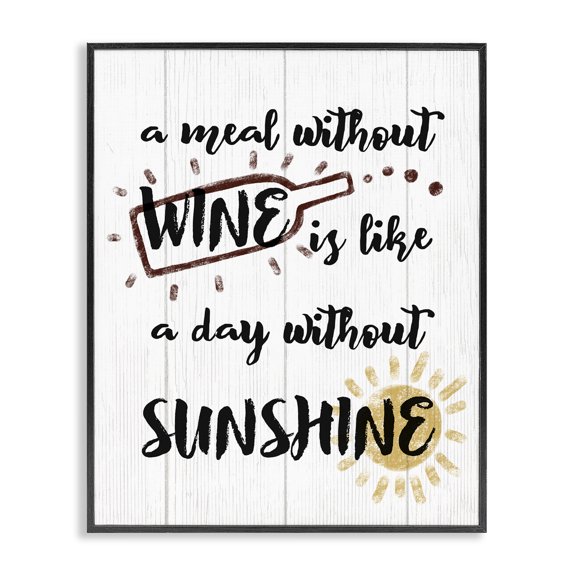 Stupell Industries Rustic Lodge A Meal Without Wine Humor Black Framed Giclee Art, 11 x 14, by Lil' Rue