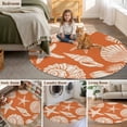 thumbnail image 6 of Summer Marine Life Washable Round Area Rug 3.3 ft, Graffiti Corals Shell Conch Sea Starfish Orange, Soft Non Slip Rugs Stain Repellent Indoor Felt Carpet for Living Dining Room Bedroom Home Office, 6 of 9