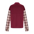 thumbnail image 5 of Usmixi Winter Womens Shacket Coat Womens Shirts Jacket Classic Plaid Patchwork Button Down Lapel Coats Fall Long Sleeve Loose Comfy Flannel Outwear with Pocket 2023 Shacket Coat Flash Deals, 5 of 5