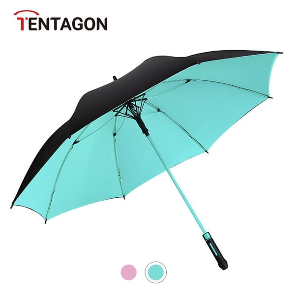 Paraguas grande de mango largo TENTAGON, paraguas reforzado a prueba de viento de doble capa, paraguas familiar para viajes al aire libre, paraguas de lluvia, campamento de pesca Tan Jianjun unisex