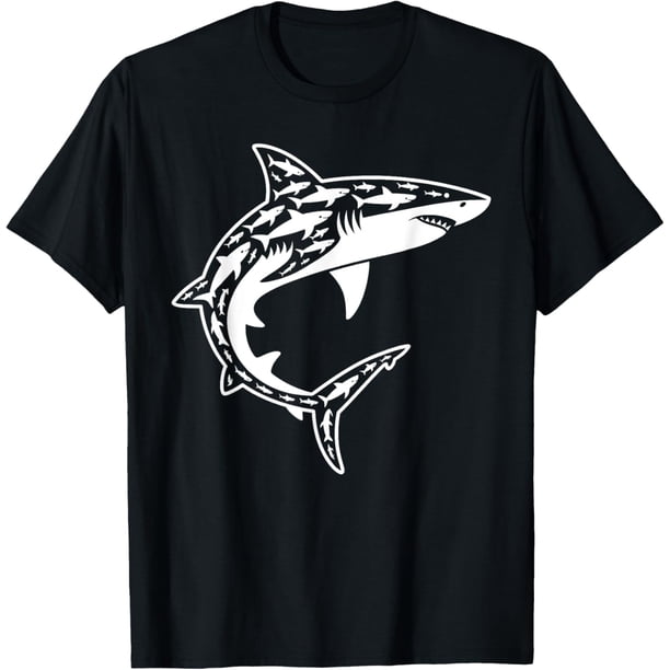Disfraz de tiburón fresco para hombres y mujeres, camiseta de gran amante del tiburón blanco