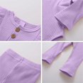 thumbnail image 5 of Otqutp Baby Bodysuits Toddler Girl Short Sleeve Monogram Print T Shirt Top Shorts Suit for 0 To 18 Months Elastic Pants 3PCS Fall Winter Clothes, 5 of 5