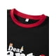 thumbnail image 5 of Pijamas navideños familiares a juego, camiseta de manga larga con estampado de letras y pantalones a rayas. Ropa de dormir para estar en casa., 5 of 10