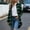 Green, variant on Women's Lapel Long Sleeve Plaid Button Down Shirt Jacket, Loose Curved Hem Mid Length Flannel Shacket with Chest Pocket for Spring Fall Casual Layering