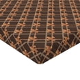 thumbnail image 4 of Ambesonne Fleur De Lis Fitted Sheet, French Pattern Squares, California King, Chocolate Marigold Tan, 4 of 5