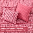 thumbnail image 5 of Regency Heights King Comforter Set 5 Pieces, Red Plaid Ruched Design with Decorative Pillows, Soft Microfiber Bedding Sets for All Seasons, 5 of 8