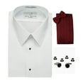thumbnail image 1 of Lay-Down Collar Tuxedo Shirt, Burgundy Cummerbund, Bow-Tie, Cuff Links & Studs Set, 1 of 1