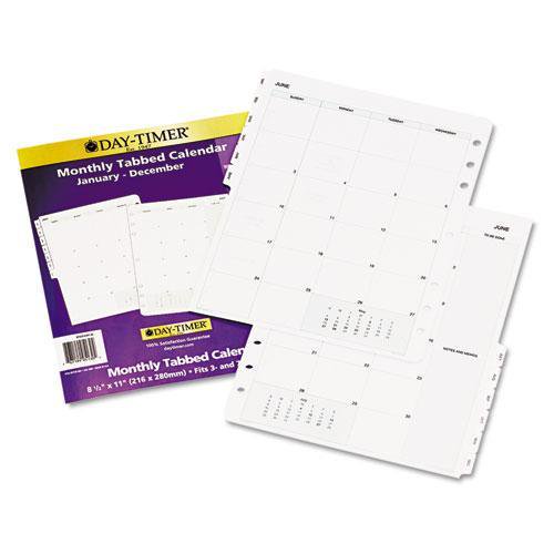 87329 DayTimer Monthly Calendar Refill Monthly 11" x 8.50" 1