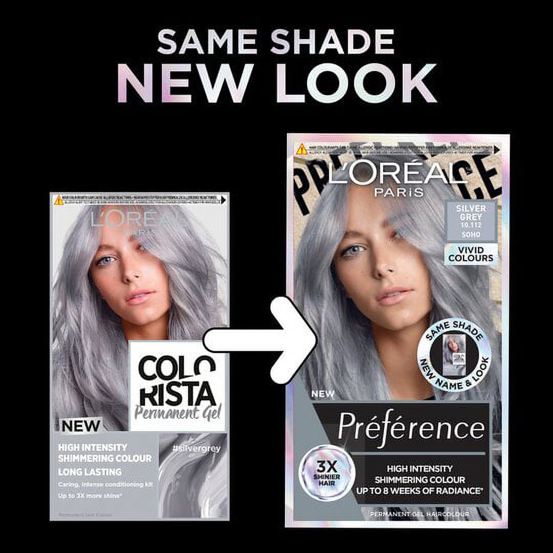 L Oreal Paris Preference Silver Grey Permanent Gel Hair Dye High Intensity 2 Pack European