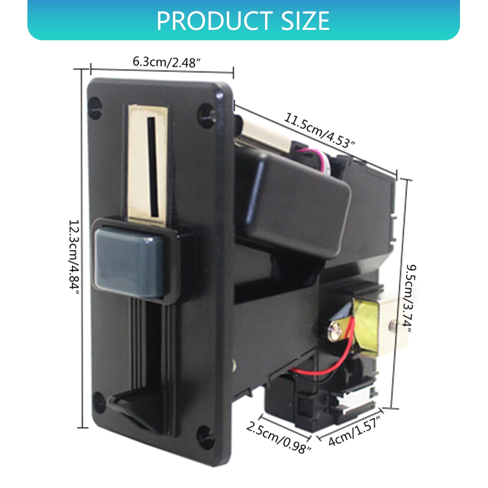 Coin Acceptor 2-Pack, Multiple Values Coin Validator for Gaming Machine, Vending Kiosk & Washer Receiver, Metal Build