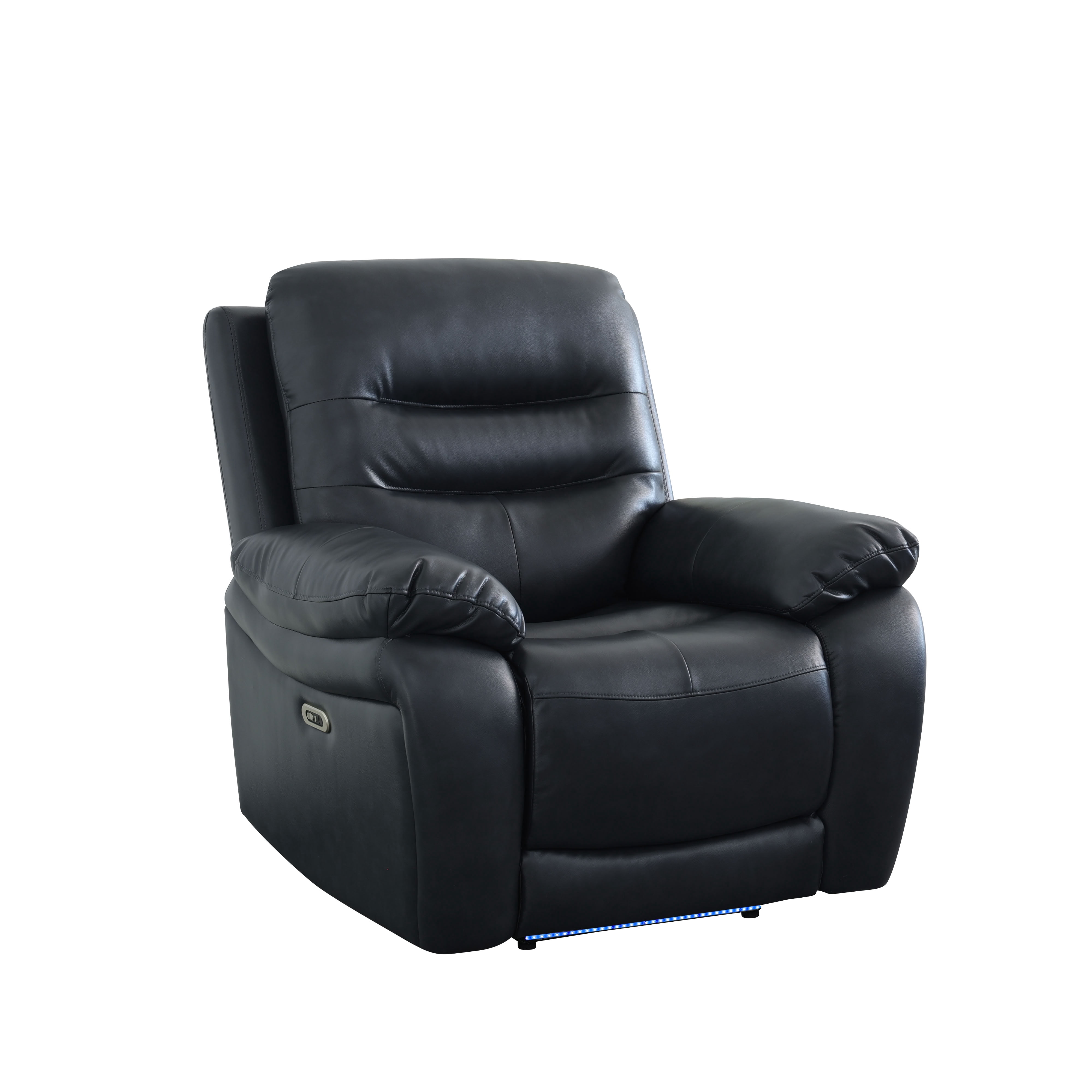 MAYEERTY Single-Seat Intelligent Recliner Sofa with Breathable Leather, LED Light & USB Charging for Bedroom Study