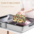 thumbnail image 3 of FORMRS Makeup Bag Travel Cosmetic Organizer for Women Fold Flat Zipper Pouch with Handle, Beige Geometric, 3 of 8