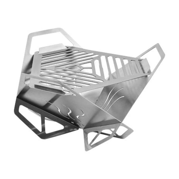 ANXPTIME Foldable Stainless Grill Folding Fire Pit for Camping Picnics Backyard Garden