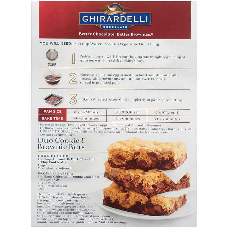 Ghirardelli Double Chocolate Brownie Mix, 18-Ounce Boxes (Pack of