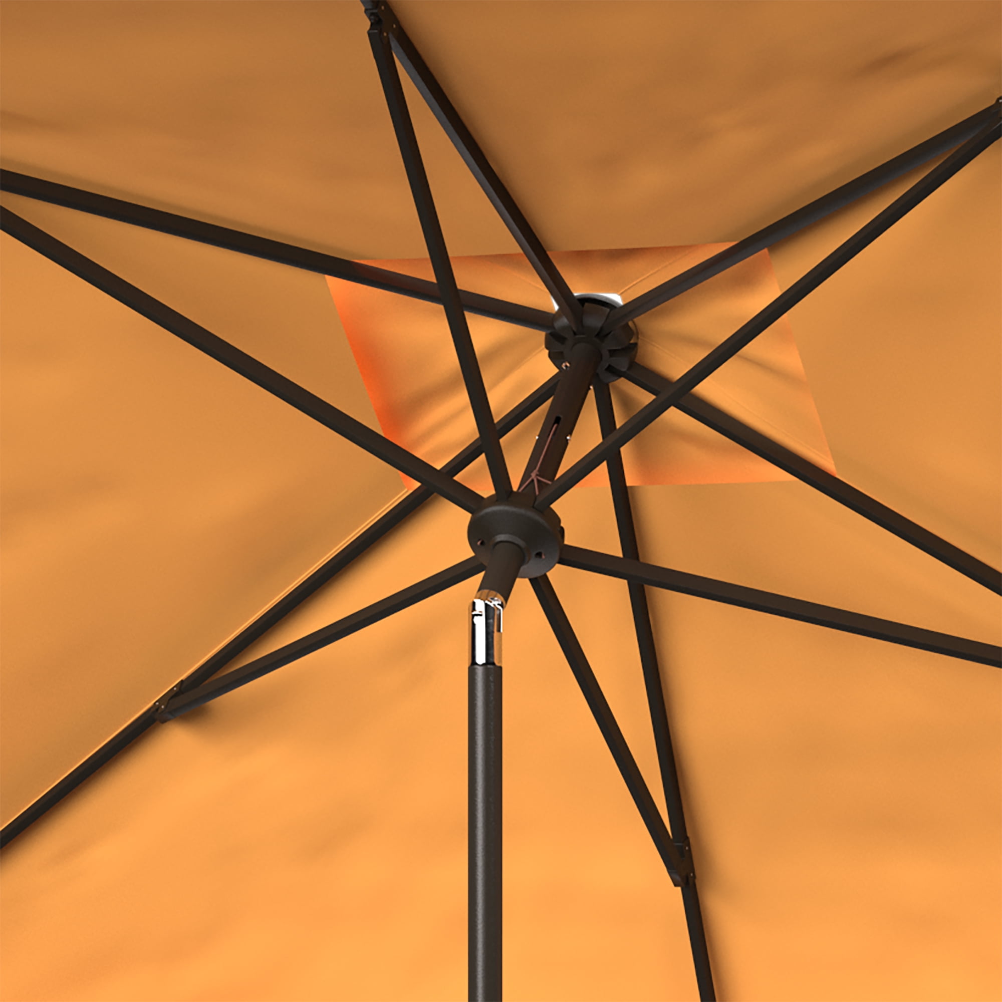 SAFAVIEH Elegant 6.5' X 10' Market Crank Patio Umbrella, Yellow
