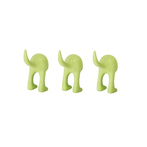 Ikea Set of 3 Dog Tail Hooks Hat Coat Key Wall Mounted Hanger (Green)