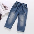 thumbnail image 4 of UJNDER Boys Striped Denim Pants Casual Vintage Style Loose Fit Jeans for Autumn Kids Boys Pants,Dark Blue_001,5-6 Years, 4 of 8