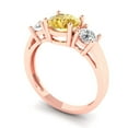 thumbnail image 2 of 1.5 ctw 3 Stone Anniversary Ring for Women | Round Cut Simulated Yellow Diamond | Hyperallergenic Solid 18K Rose Gold, 2 of 5