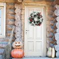 thumbnail image 3 of SAYOO Christmas Household Decorative Garland, Simulation Leaves Wreath Bow Rattan Hoop Festival Door Wall Hanging Ornament, 3 of 8