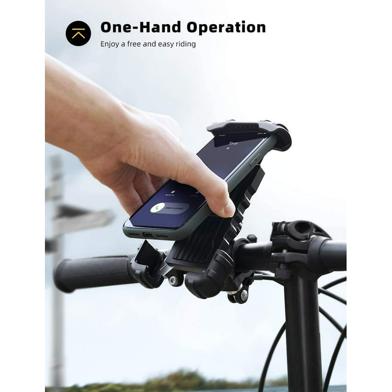 Lamicall Bike Phone Holder, Phone Mount Holder for Bike Motorcycle - Bicycle Handlebar Phone Mount for 4.7 inch - 6.8 inch Phones - BM02 Black, Size