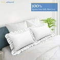 thumbnail image 2 of HNB Store Pillow cases Premium 600TC | Luxury Soft Egyptian Cotton Pillow Case | Euro Sham 26x26" inch | 2 Pieces Pillow Case | White Ruffled, 2 of 8