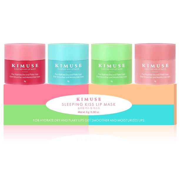 Set de mascarillas para dormir para labios KIMUSE, tratamiento nocturno con manteca de karité