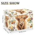 thumbnail image 5 of Yayeee Collapsible Cube Storage Bin with Lid Fabric Closet Decorative Basket with Handles, Floral Cow, 5 of 7