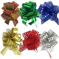 thumbnail image 4 of Allgala Christmas Pull Bows Flowers 12-pc 6 Inch Large Christmas Ribbon Pull Bows-GP90033, 4 of 4