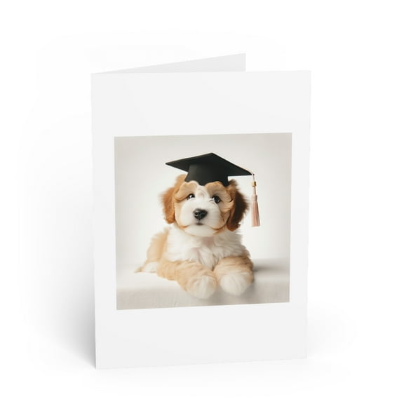 DistinctInk Greeting Card / Note Card - Lagotti Romagnoli Puppy Graduation - PACK of 50