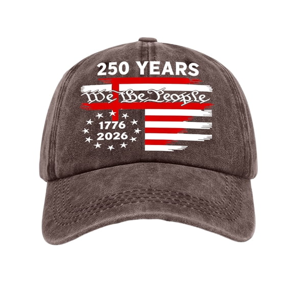 GrmtClth 250th Anniversary Usa Hat Patriotic Caps 1776-2026 American Printed Baseball Hat Honoring Veterans Soft United States Washed Hat Men and Women Coffee One Size