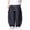 Black, variant on Men Thick Drawstring Elastic High Waist Big Side Patch Pocket Oversized Baggy Linen Wide Leg Pants Deep Hidden Side Pockets Loose Fit Urban Streetwear Trousers L