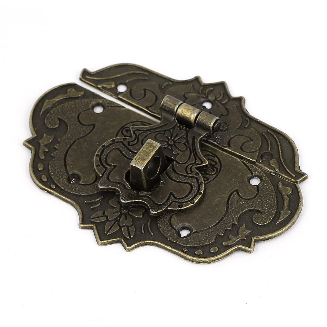 Uxcell Antique Style Wooden Case Chest Toolbox 77x55mm Clasp Hasp Latch Bronze Tone