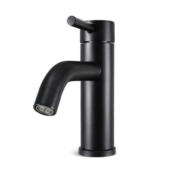 Plumb Tech Matte Black Finish Single-Handle Bathroom Sink Faucet