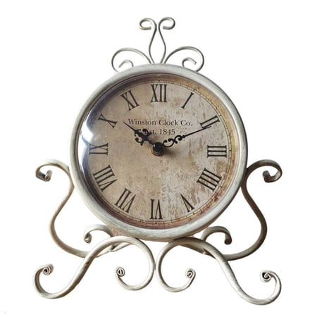 Elegant Metal Desk Iron Table Clock for Functional Home Decoration Bookshelves Decoration Ornament