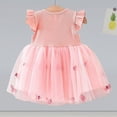 thumbnail image 4 of NOLDARES Toddler Girl Dress Little Girl Clothes Ruffle Sleeveless Floral Striped Summer Spring Casual Dresses(Pink,6-12 Months), 4 of 9