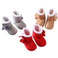 thumbnail image 5 of Honganda Chaussures d'Hiver pour Filles, Bottes en Patchwork à Pompons Solides, 5 of 5