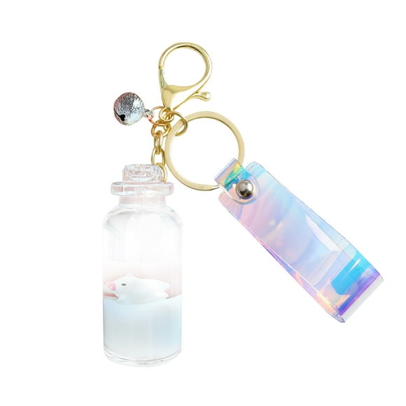 Cameland Kitchen Supplies Floating Quicksand Milk Pig Liquid Pendant Keychain Chain Bag Pendant 20Ml