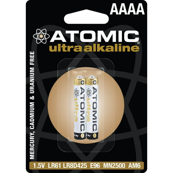 Atomic AAAA 1.5V LR61 E96 MN2500 AM6 Ultra Alkaline Battery (2 Pack)