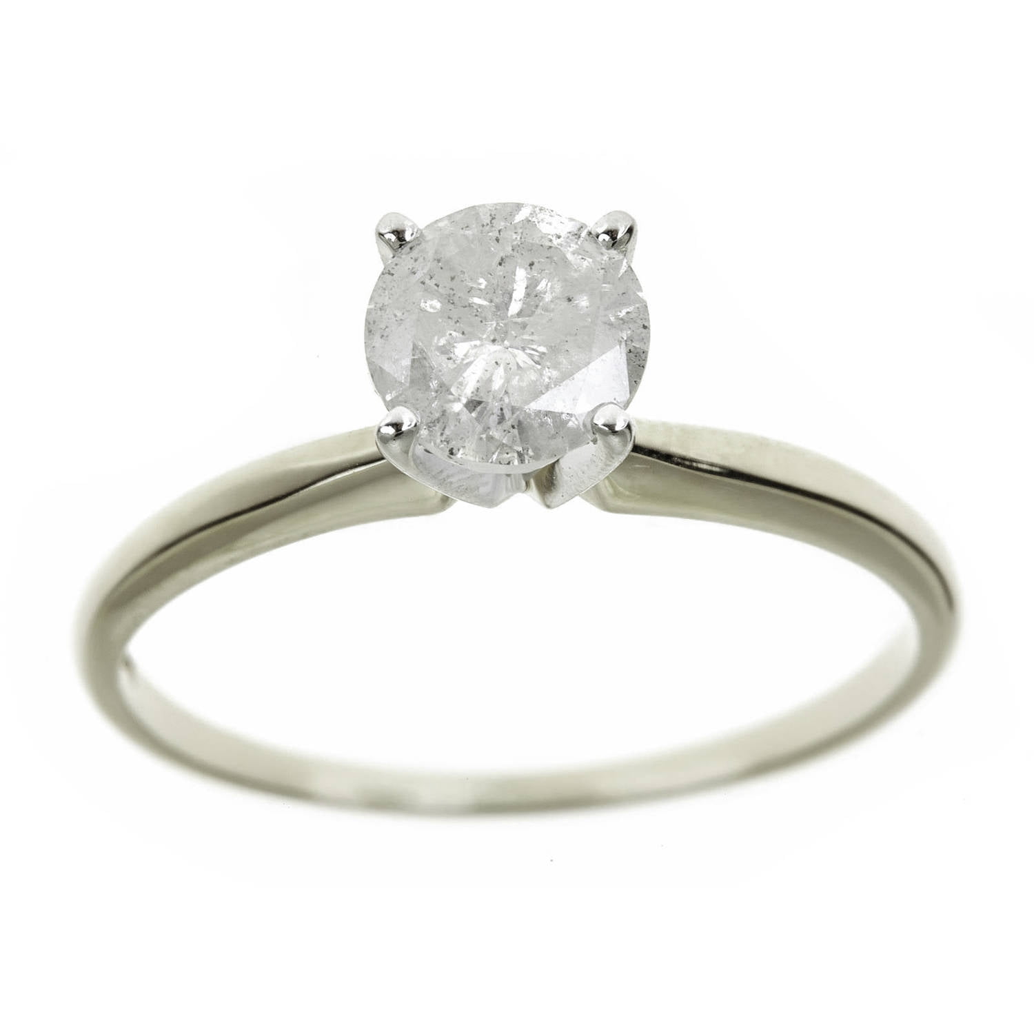 1.5 Carat T.W. Round White Diamond 14kt White Gold Solitaire Ring, IGL certified by Generic
