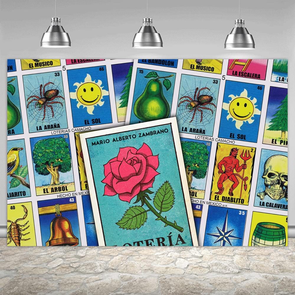 Loteria Cards Themed Backdrop Mexican Party Theme Mexico Loteria Cards