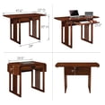thumbnail image 3 of Leick Computer Wood Desk in Mission Oak Chocolate, 3 of 8