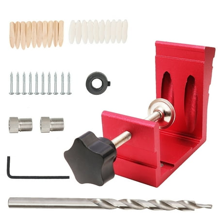 

46pcs Pocket Hole Jig Kit High Precision Oblique Hole Locator 15 Degrees Woodworking Hole Positioner Inclined Hole Puncher Carpentry Tool