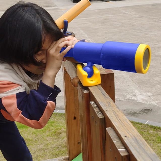 Telescope Toy, Funny Reusable Plastic Safe Educational Monocular Toy with Base for Present Outdoor