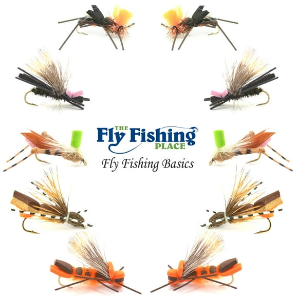 The Fly Fishing Place Basics Collection Dry Fly for Trout, Size 10, (10 Pieces)