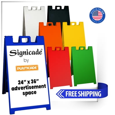 A-frame Sandwich Sign - Plasticade Signicade Curb Sign / A-Frame 24x36 inch Color:Black