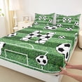 thumbnail image 4 of Erosebridal Boys Ball Games Kids Queen Sheet Sets,Soccer Print H Alphabet Bed Set For Football Lovers 4 Pieces, 4 of 6